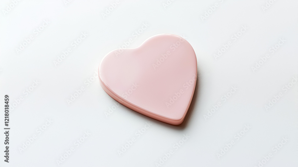 A delicate pink heart-shaped object rests on a clean white background. Simple, elegant, and perfect for Valentine's Day or romantic themes. A delicate pink heart-shaped object rests on a clean white background. Simple, elegant, and perfect for Valentine's Day or romantic themes.