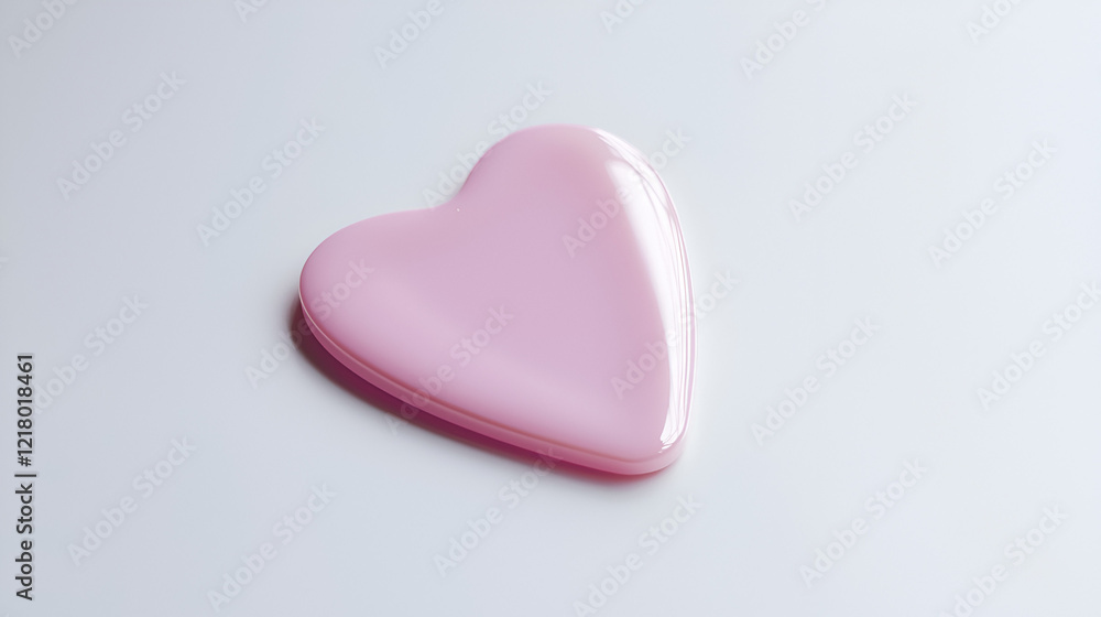 Pink heart-shaped object on a white background. Perfect for Valentine's Day or romantic designs. Pink heart-shaped object on a white background. Perfect for Valentine's Day or romantic designs.