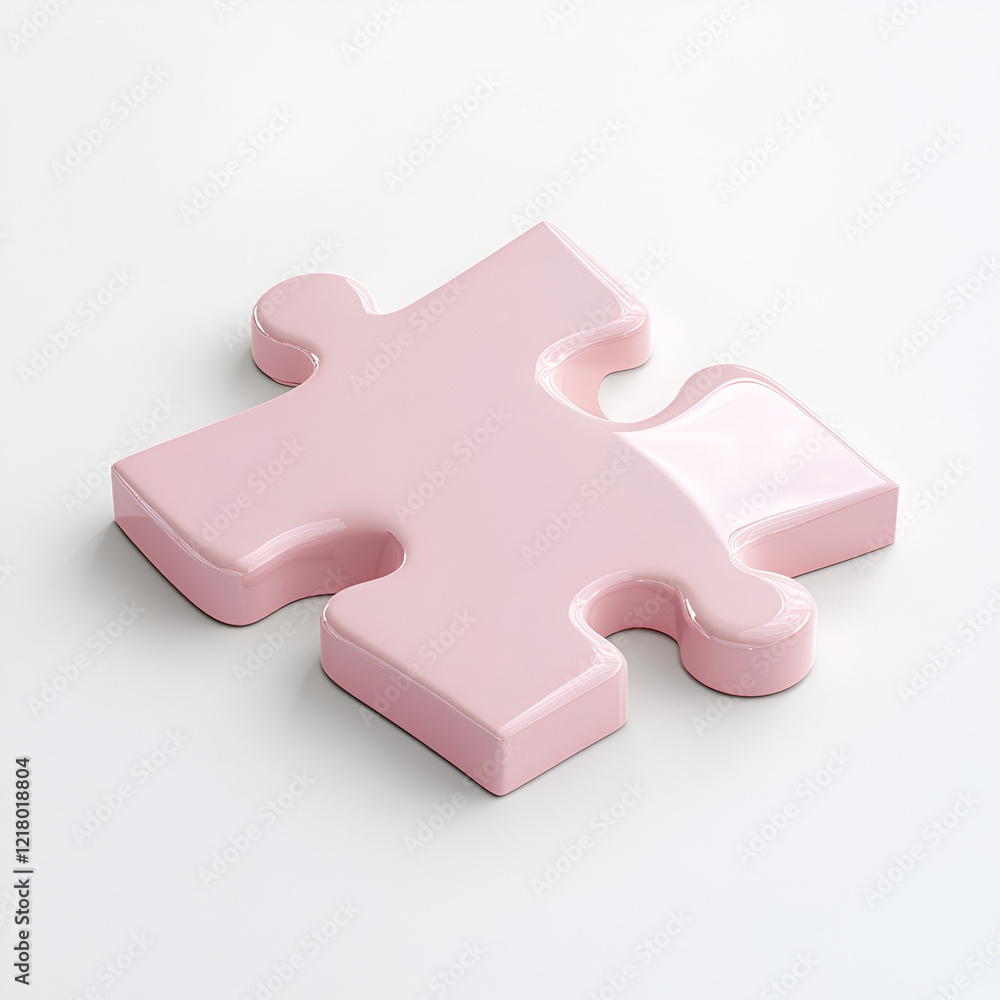 Obraz premium Single pink puzzle piece. Solution, connection, and completion concept.