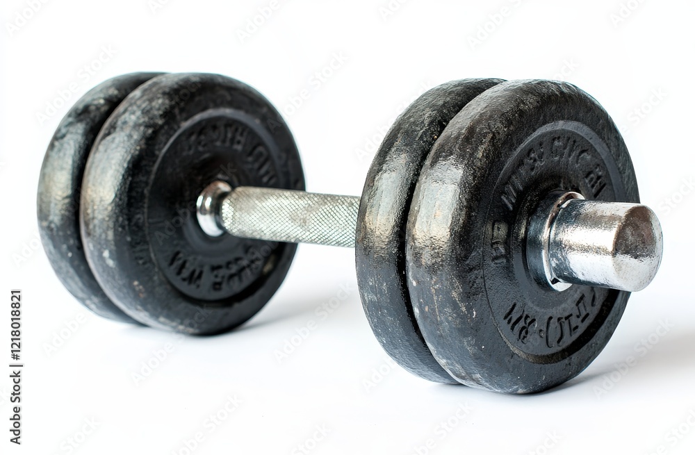 Used black dumbbell on white background. Used black dumbbell on white background.