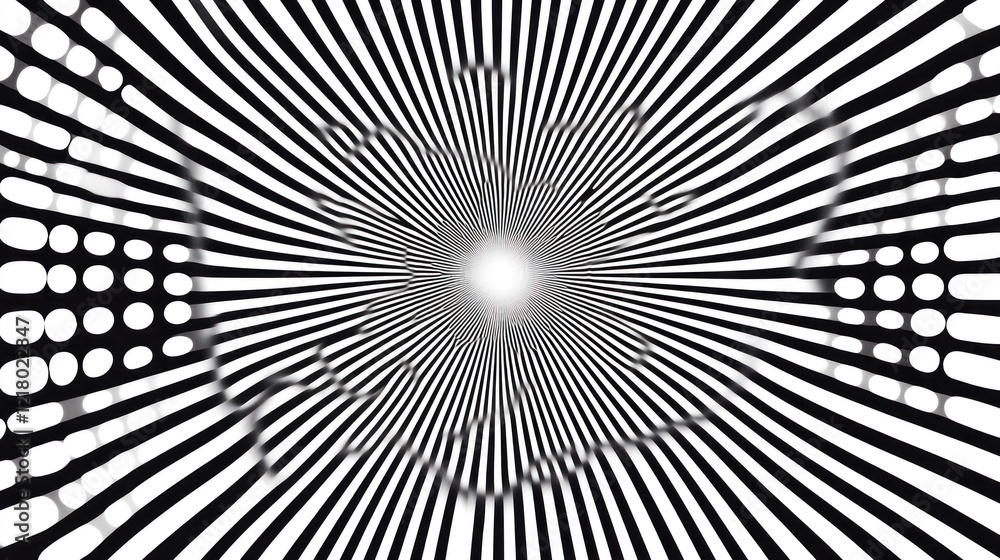 Fototapeta premium Abstract black white tunnel vortex background design