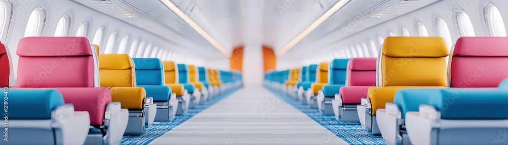 Fototapeta premium A luxury airline brand photo shoot with highend cabin services showcased