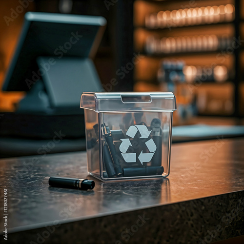Retail Counter Recycling Bin for Vape Devices