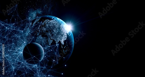 Global technologies concept. Elements of the image furnished by NASA