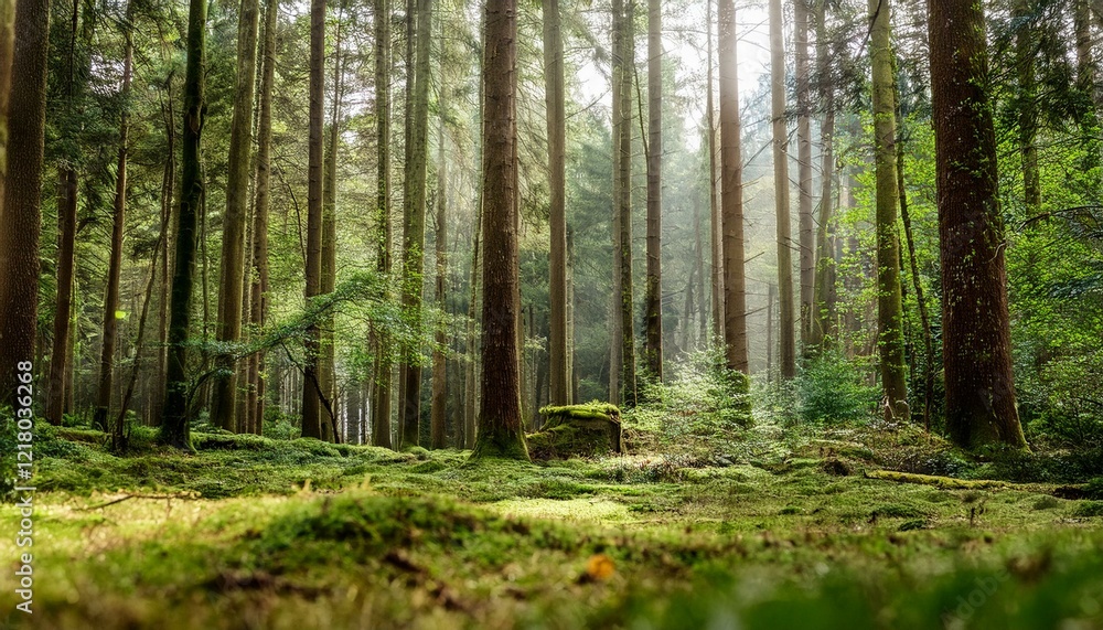 Savor the peace of a forest during twilight. Savor the peace of a forest during twilight.