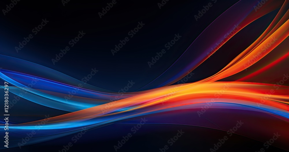 A vibrant abstract design featuring flowing waves of color on a dark background. A vibrant abstract design featuring flowing waves of color on a dark background.