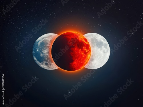 Lunar eclipse event captured from earth celestial phenomenon night sky astronomical observation photo