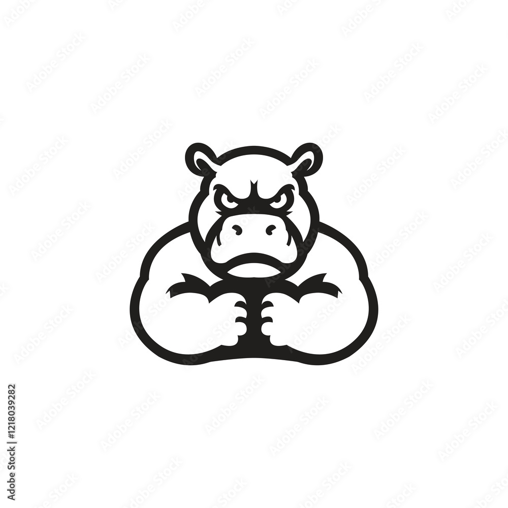 Fototapeta premium hippopotamus head mascot template