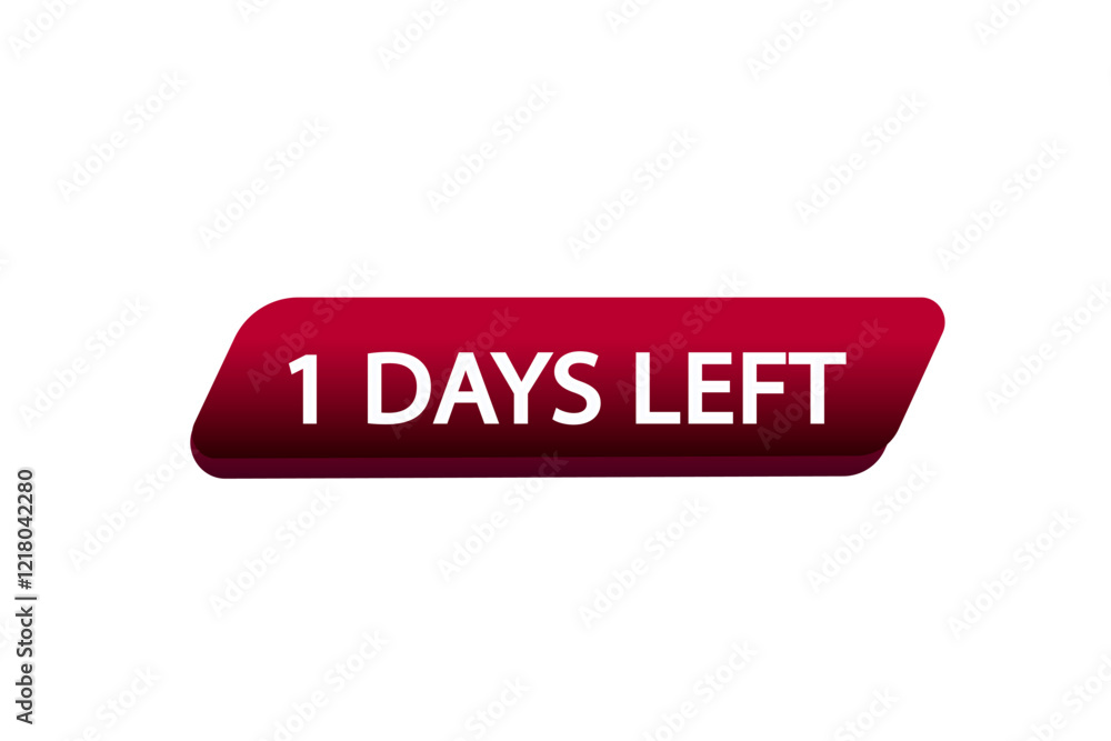 1 days left, or to go sale countdown vector symbol, clock, time, background, template 5 day to go, countdown, sticker, left banner, business, sale, label button
1 days left, or to go sale countdown vector symbol, clock, time, background, template 5 day to go, countdown, sticker, left banner, business, sale, label button