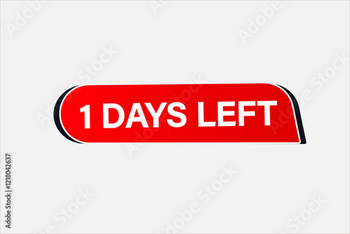 1 days left, or to go sale countdown vector symbol, clock, time,  background, template 5 day to go, countdown, sticker, left banner, business, sale, label button
