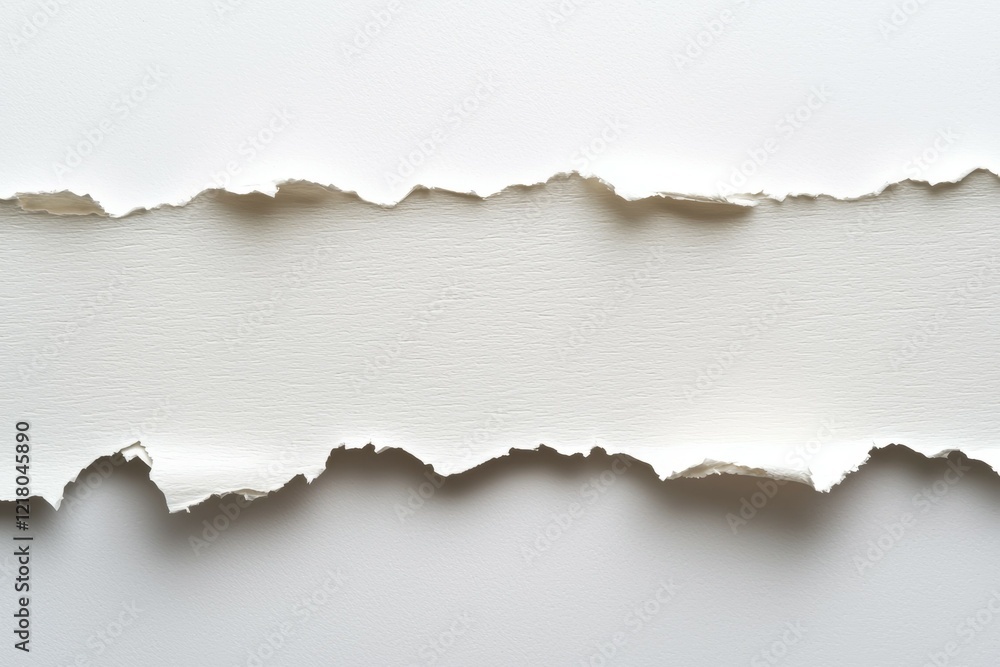 Fototapeta premium White background with a torn piece of paper on it