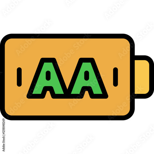 aa battery filled outline icon