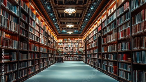 Wallpaper Mural Inspiring Library Interior - Bright, Colorful, and Deep Torontodigital.ca