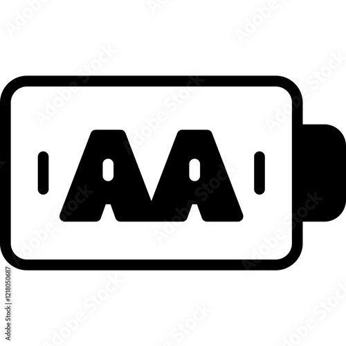 aa battery solid line icon