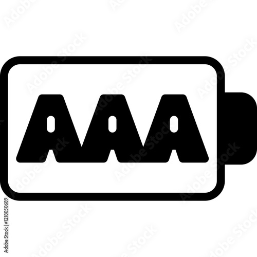 aaa battery solid line icon