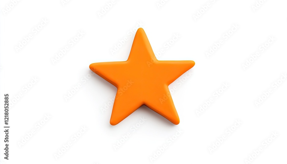 Obraz premium Bright orange star-shaped object on a clean white background, ideal for creative design projects