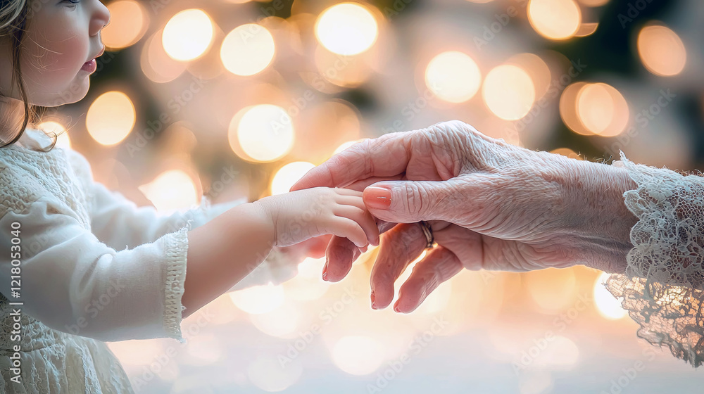 A timeless bond: Granddaughter and grandmother's tender moment, captured in a heartwarming image. A timeless bond: Granddaughter and grandmother's tender moment, captured in a heartwarming image.