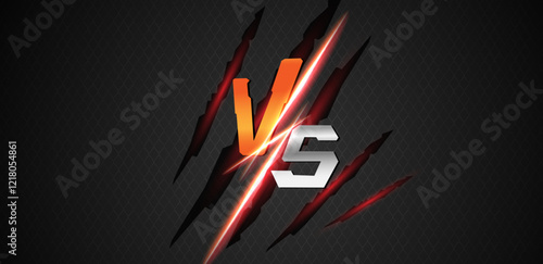 Versus template background with glowing light vector editable