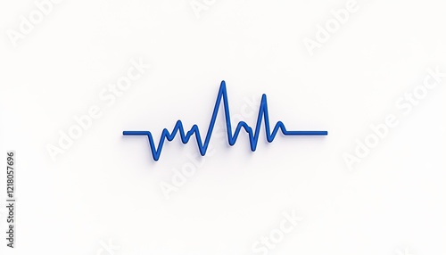 Blue heartbeat line illustration on a white background, symbolizing health and vitality, suitable for medical themes