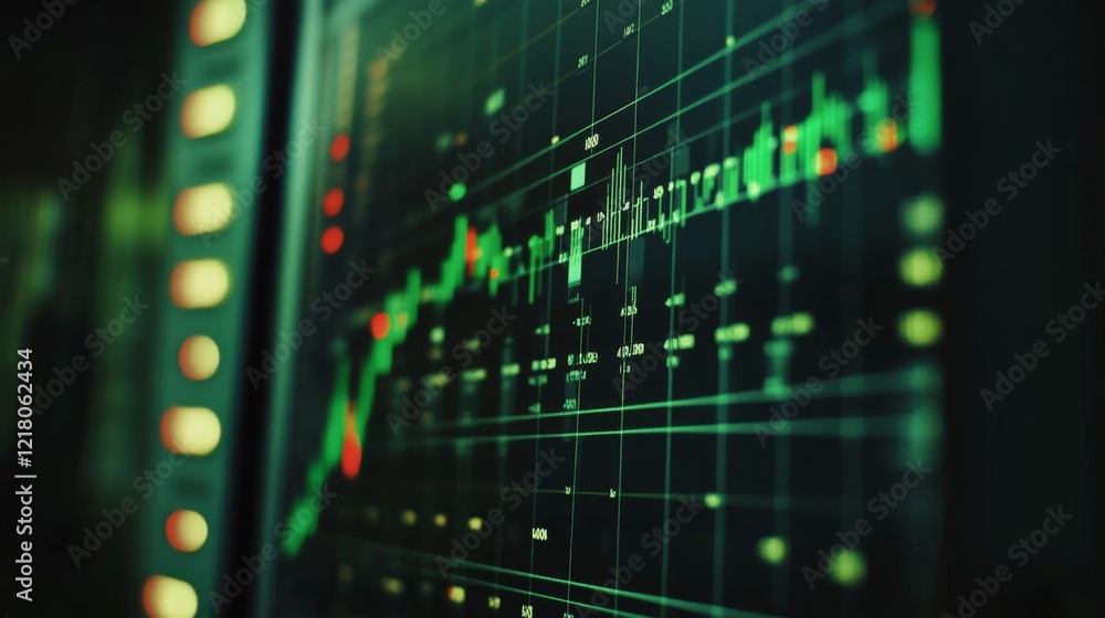 Close-up of a computer screen showing a dynamic financial graph with green and red candlesticks, symbolizing fluctuating market conditions. Close-up of a computer screen showing a dynamic financial graph with green and red candlesticks, symbolizing fluctuating market conditions.
