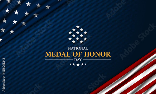 Fotografie Happy National Medal Of Honor Day Design Background Illustration