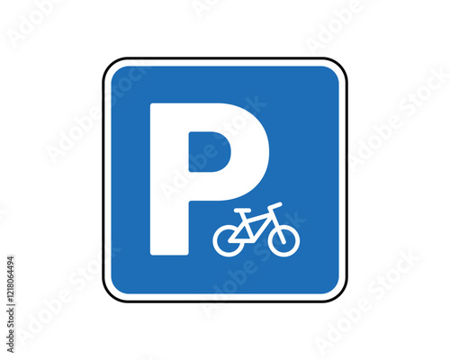 Bicycle Parking Sign - High-Quality Vector Art for Indicating Bike Parking Areas in Public and Urban Spaces