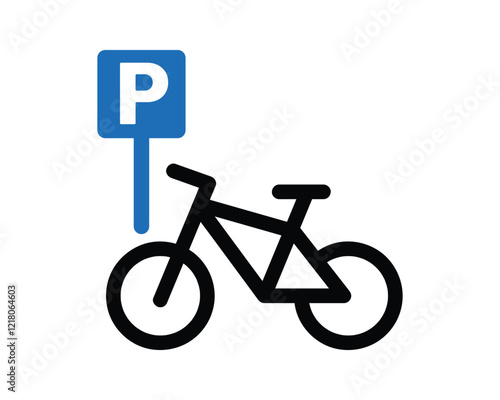 Exclusive Bicycle Parking Zone - Best Quality Vector Art for Designating Bike Parking Areas in Public and Urban Environments