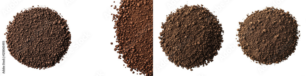 Close up detailed textures of rich dark brown soil composed of organic and mineral materials suitable for agricultural or gardening use The ground soil has a granular gritty Close up detailed textures of rich dark brown soil composed of organic and mineral materials suitable for agricultural or gardening use The ground soil has a granular gritty