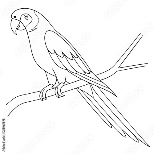 Simple parrot clipart with white background.