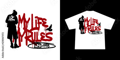 Futuristic streetwear Poster With Aesthetic Graphic Design for T shirt Street Wear and Urban Style