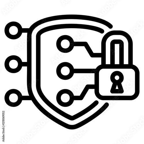 Cyber security glyph icon