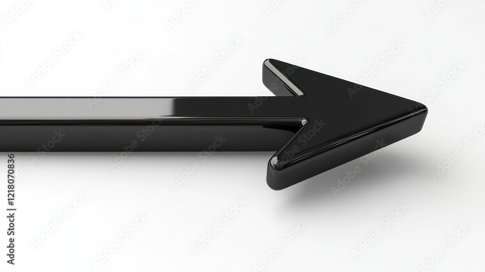 3D front-facing black arrow on a white background, high resolution. 3D front-facing black arrow on a white background, high resolution.