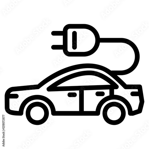 electric car glyph icon