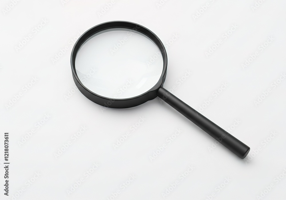 A magnifying glass is shown in a black frame AI Generated A magnifying glass is shown in a black frame AI Generated
