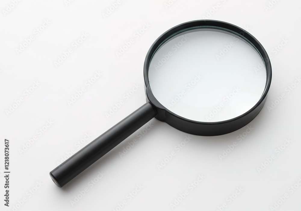 A magnifying glass is shown in a black frame AI Generated A magnifying glass is shown in a black frame AI Generated