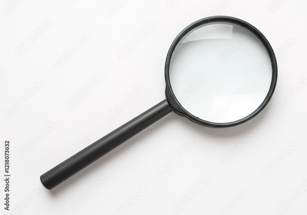 A magnifying glass is shown in a black frame AI Generated A magnifying glass is shown in a black frame AI Generated