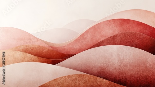 Abstract Red And Pink Wave Landscape Design