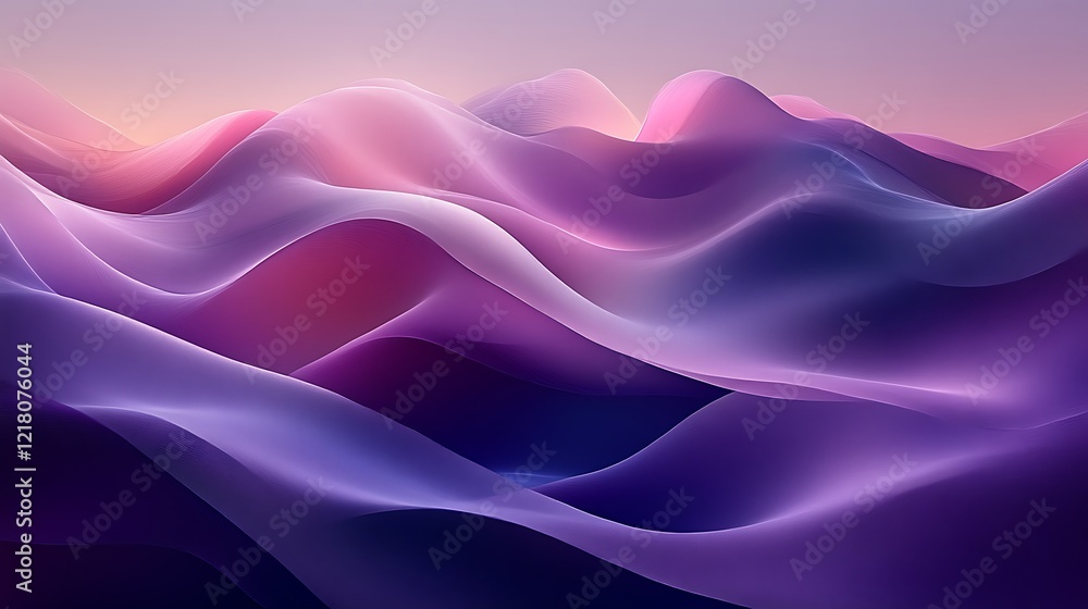 Obraz premium Abstract purple and pink flowing waves.