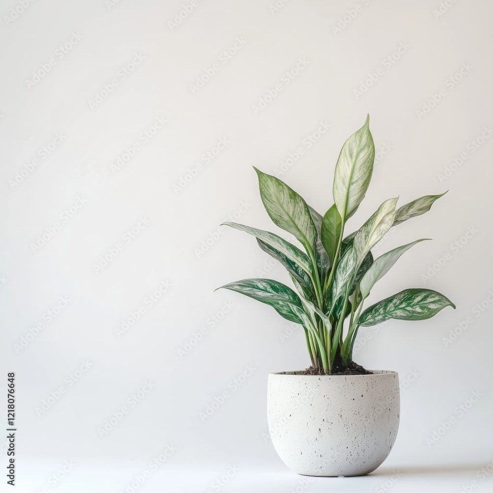 Silver Satin Pothos in a Modern Concrete Pot: A Minimalist Home Decor Silver Satin Pothos in a Modern Concrete Pot: A Minimalist Home Decor