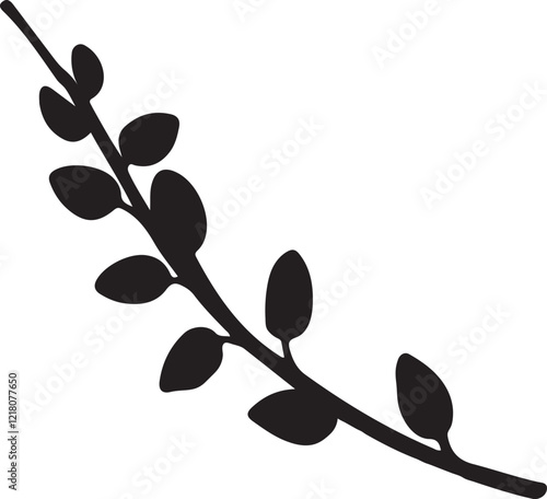 isolated willow branch icon Vector, willow branch Silhouette,willow branch icon set, black willow branch symbol for logo,color  Vector illustration, Vector Graphic, EPS 10 
