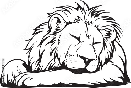 Wallpaper Mural sleeping lion illustration Torontodigital.ca