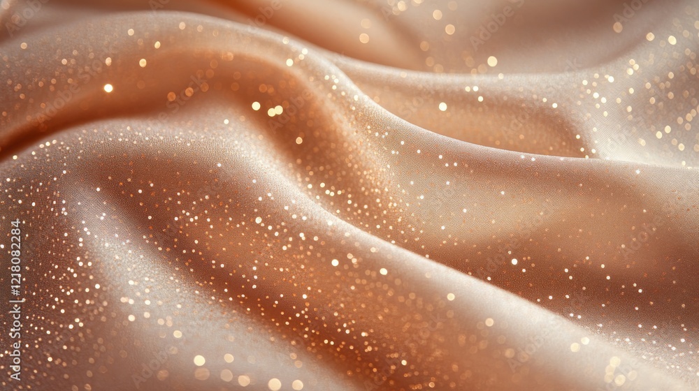 Glittering Gold Fabric Draped Softly Luxurious Texture Glittering Gold Fabric Draped Softly Luxurious Texture