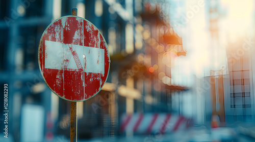 Industrial Safety Stop Sign for Construction Sites

 photo