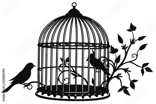A set of antique bird cages design