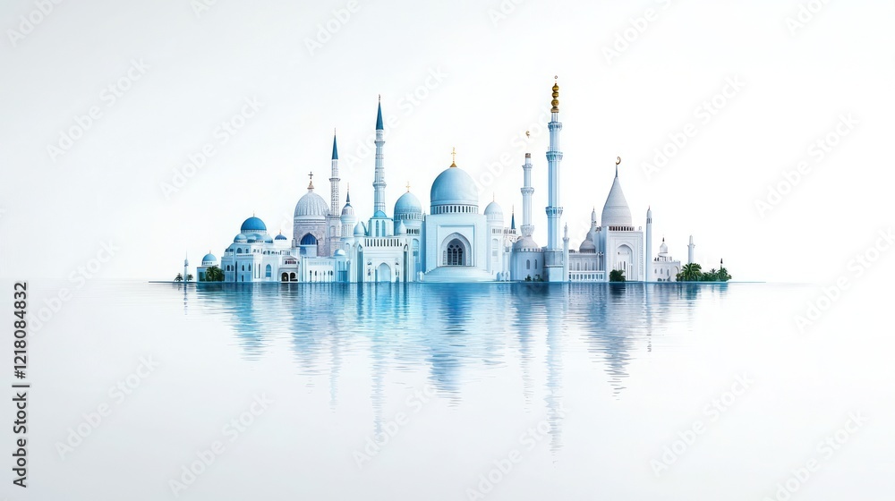 Fototapeta premium Islamic Architecture Skyline Reflection