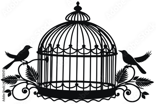 Bird Cage birdcage vintage retro silhouette