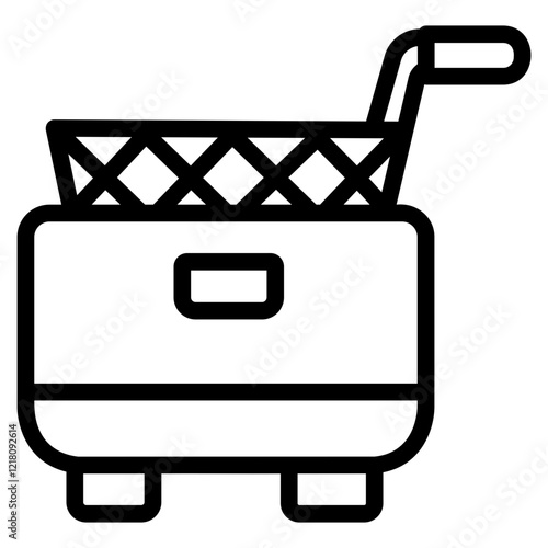 deep fryer Line Icon