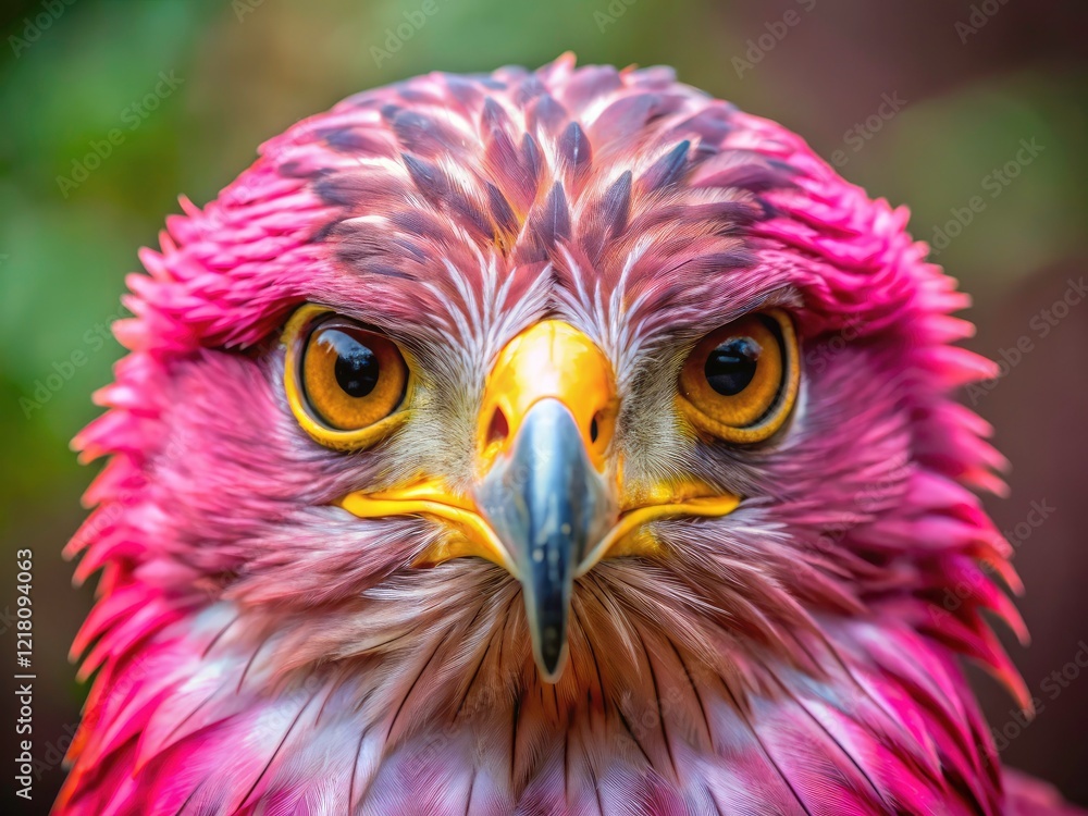 A captivating wildlife photo: a pink hawk's feathered face, striking nature wallpaper. A captivating wildlife photo: a pink hawk's feathered face, striking nature wallpaper.