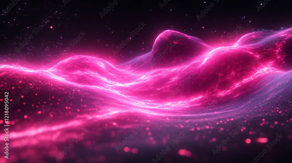 Fototapeta premium Pink Glowing Energy Waves Abstract Background