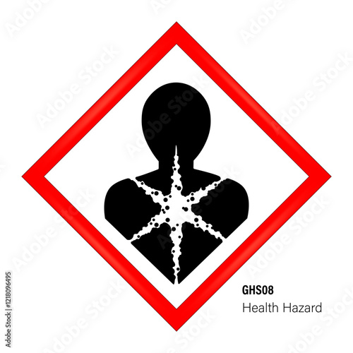 Health hazard warning sign. Globally harmonized system hazard pictograms symbol. Warning symbol GHS icon. Safety Sign. Danger zone.